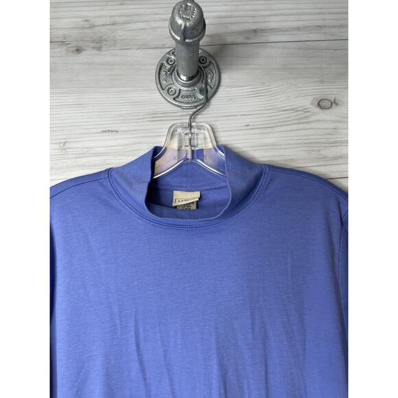 LL Bean Shirt Womens Large Purple Supima Cotton Mock Neck Long Sleeve Casual Top - Picture 2 of 9